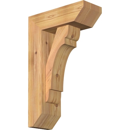 Olympic Slat Smooth Bracket W/ Offset Brace, Western Red Cedar, 5 1/2W X 14D X 22H